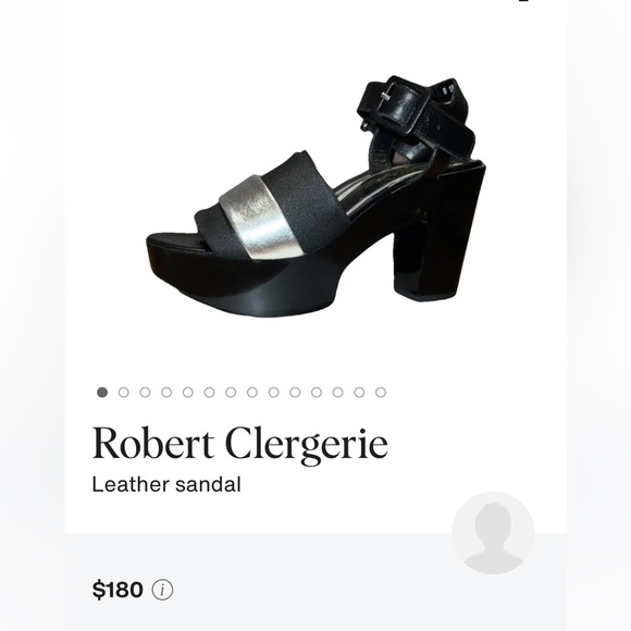 Robert Clergerie Black and Silver Wedge Sandals - Picture 2 of 16